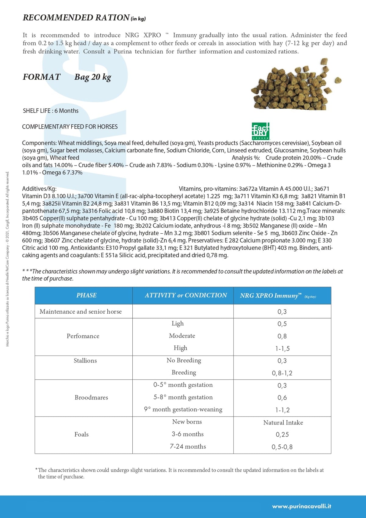 NRG XPRO IMMUNY PURINA BALANCER 20kg