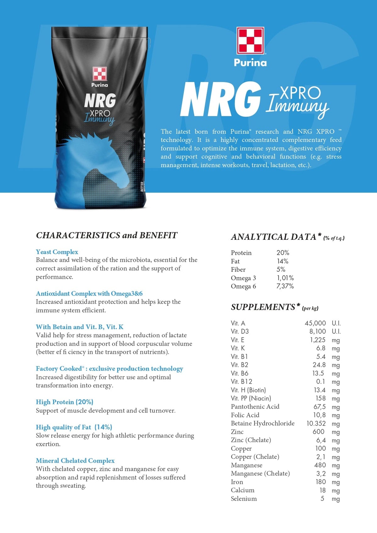 NRG XPRO IMMUNY PURINA BALANCER 20kg